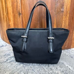 COACH Black Nylon Leather Vintage Tote Purse Hand Bag Purse Small 7447 F